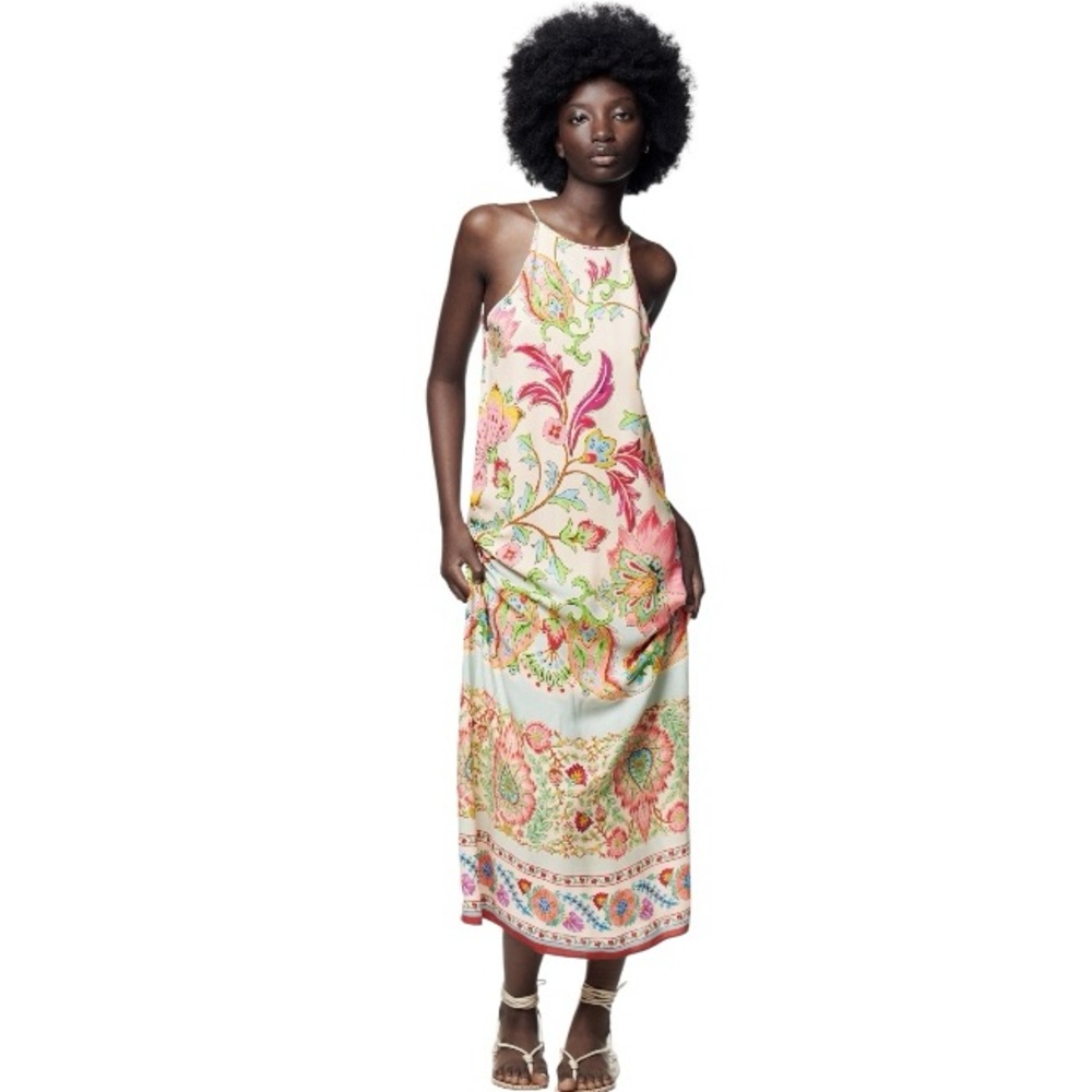 Zara Flowy Floral Printed Maxi Dress